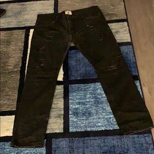 Men’s Black Distressed Jeans